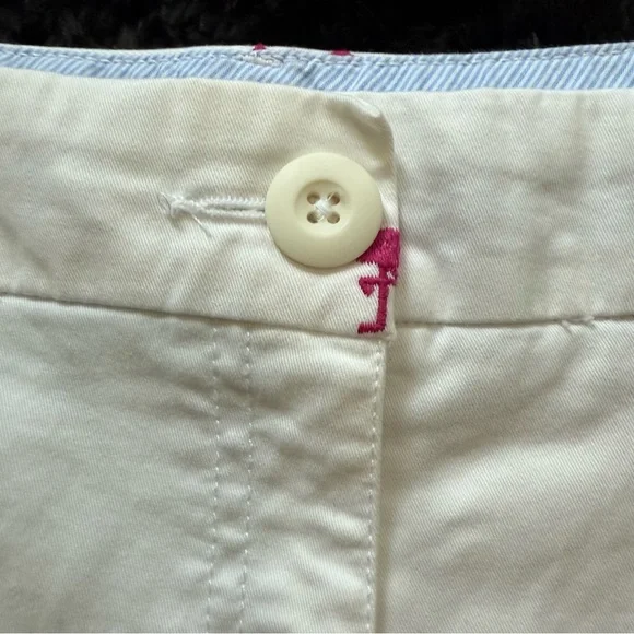 Crown & Ivy Caroline White Flamingo Embroidered Shorts - Picture 3 of 6